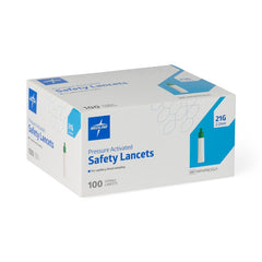 Medline Sterile Safety Lancets - Auto-Retractable Needle with Pressure, Push-Button & Side-Button Activation
