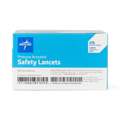 Medline Sterile Safety Lancets - Auto-Retractable Needle with Pressure, Push-Button & Side-Button Activation