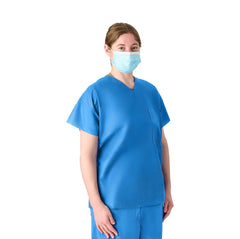 Medline Unisex Disposable Scrub Shirt - Breathable SMS Material with Chest Pocket