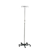Medline Aluminum Five Leg IV Pole - Heavy Duty 18lb Cast Iron Base, Height Adjustable 48-80 Inches (Case of 2)