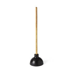 Heavy-Duty Toilet Plunger with 21" Wooden Handle - Professional Grade