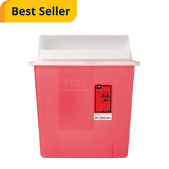 Medline Sharps Containers - Medical Waste Disposal with Multiple Lid Options (8-12 Gallon)