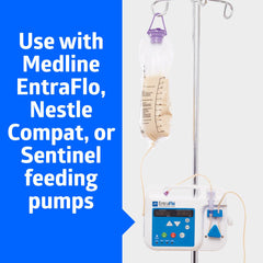 EntraFlo Feeding Pump Spike Set with ENFit Connector - Latex-Free Safety Spike