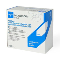 Addipak Sterile Water Unit-Dose 5mL Vials - Color-Coded for Respiratory & Aerosol Therapy