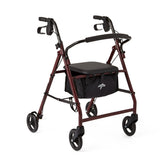 Basic Rollator Walker with Padded Seat and Backrest - Purple, 250 lb Capacity