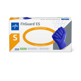 Medline FitGuard ES Select Nitrile Exam Gloves - Powder-Free, Textured Grip, Chemo Tested, Blue