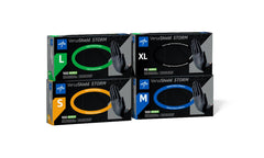 VersaShield Storm Powder-Free Nitrile Exam Gloves - Black, Medical Grade, Textured Grip