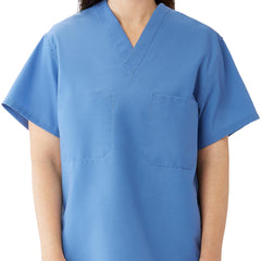 Professional Reversible Unisex Scrub Top with 2 Pockets - Polyester Cotton Blend Medical Uniform