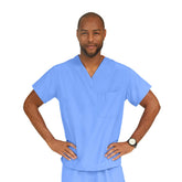 Performax Unisex Reversible V-neck Scrub Top - Moisture-Wicking Medical Scrubs with Dual Pockets