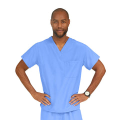 Performax Unisex Reversible V-neck Scrub Top - Moisture-Wicking Medical Scrubs with Dual Pockets