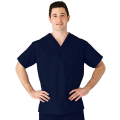 AngelStat Unisex Reversible V-Neck Scrub Top - Professional Medical Uniform with Dual Pockets