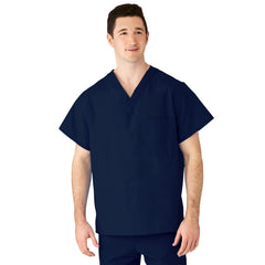 AngelStat Unisex Reversible V-Neck Scrub Top - Professional Medical Uniform with Dual Pockets