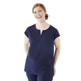 Women's Scrub Tunic Tops with Notch Collar - Professional Medical Uniform Top