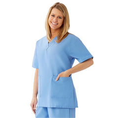 Women's V-Neck Tunic Scrub Top - Premium Cotton Polyester Blend Medical Uniform