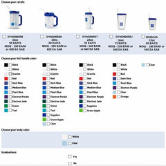 Insulated Carafe with Graduations - BPA-Free Double Wall Temperature Retention - Clear with Blue Lid