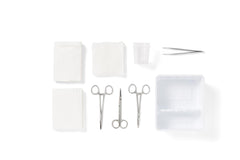 Medline Standard Laceration Tray - Complete Sterile Wound Repair Kit with Instruments (Case of 20)