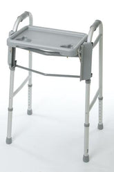 Flip Tray for Folding Walker - Gray with Built-In Cup Holders