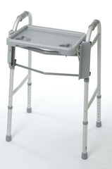 Flip Tray for Folding Walker - Gray with Built-In Cup Holders