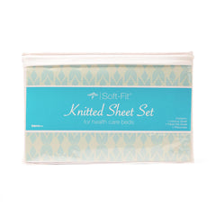 Medline Soft-Fit Knitted Flat Sheets - Premium Cotton-Poly Blend Hospital Linens with 14" Gusset
