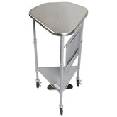 Medline Triangular Hamper Stand with Foot Pedal - 18 Inch Stainless Steel Medical Waste Container