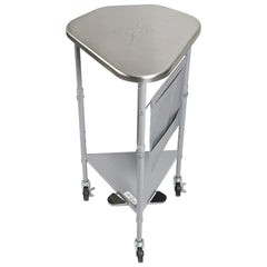 Medline Triangular Hamper Stand with Foot Pedal - 18 Inch Stainless Steel Medical Waste Container