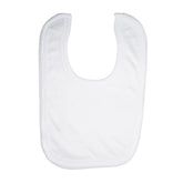 Knit Infant Bibs with Hook-and-Loop Closure, White Cotton - 12 Pack