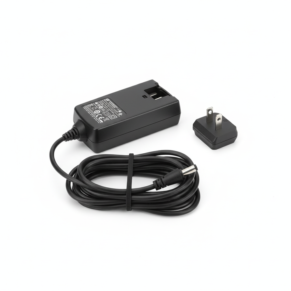 Adapter neatly coiled demonstrating portability