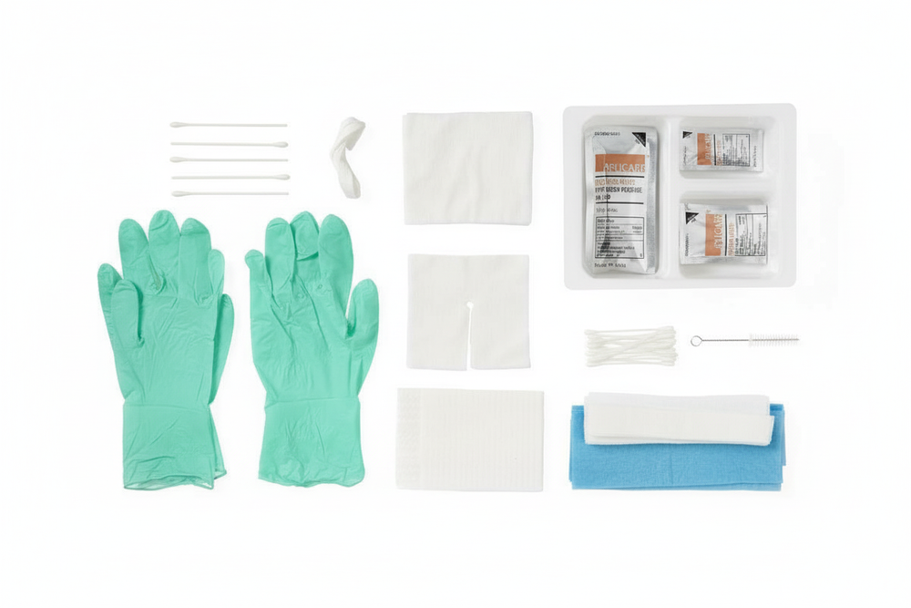 All components organized in triple-compartment tray