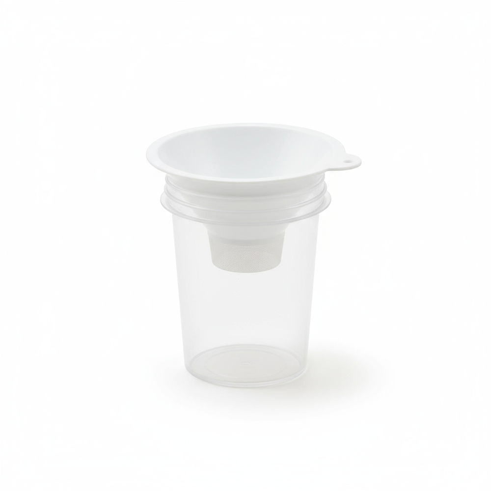 Angled view showing container fit