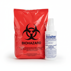Biohazard Bag and Disinfectant