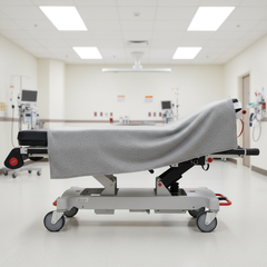 Blanket on medical stretcher