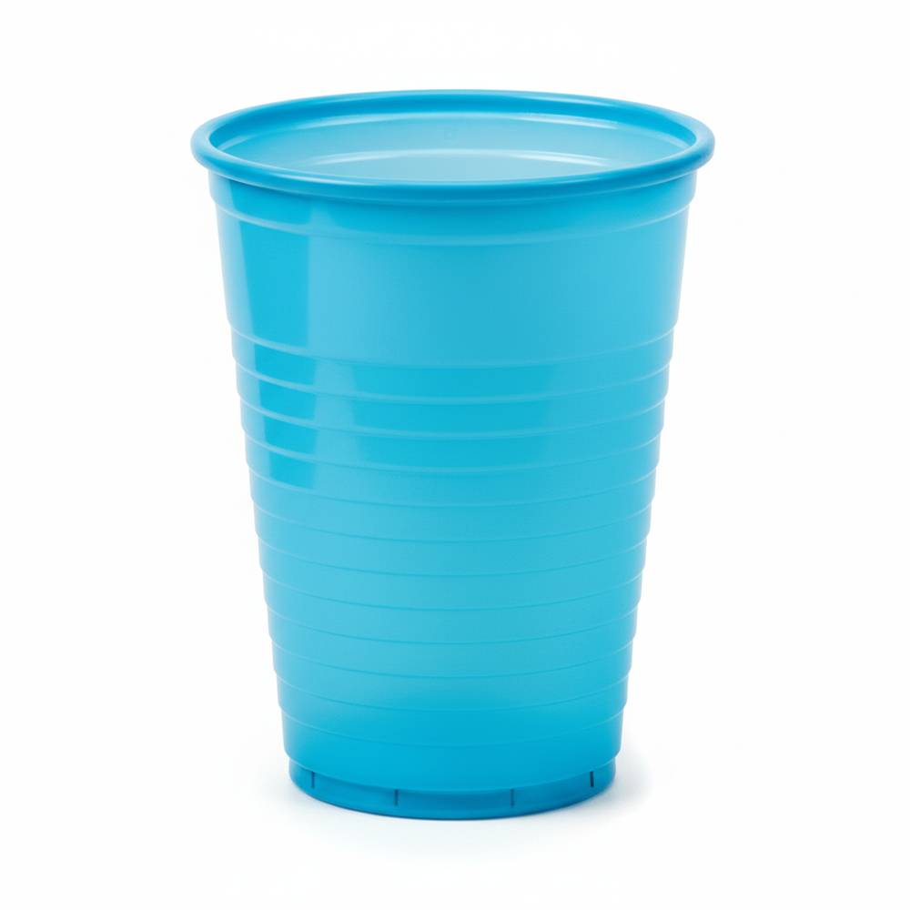 Blue cup side angle