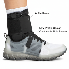 Brace worn inside athletic shoe