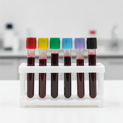 Caps installed on blood tubes