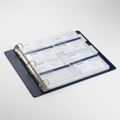 Cards in quality assurance binder
