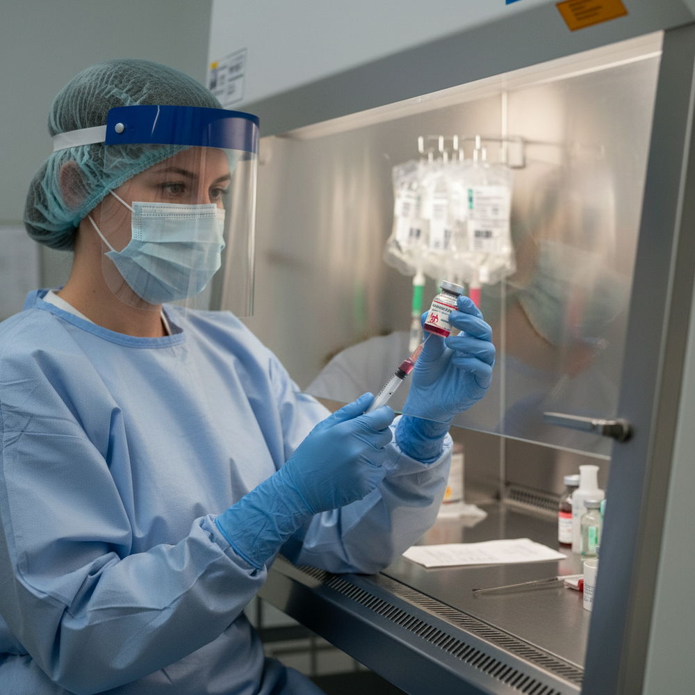 Chemotherapy handling demonstration