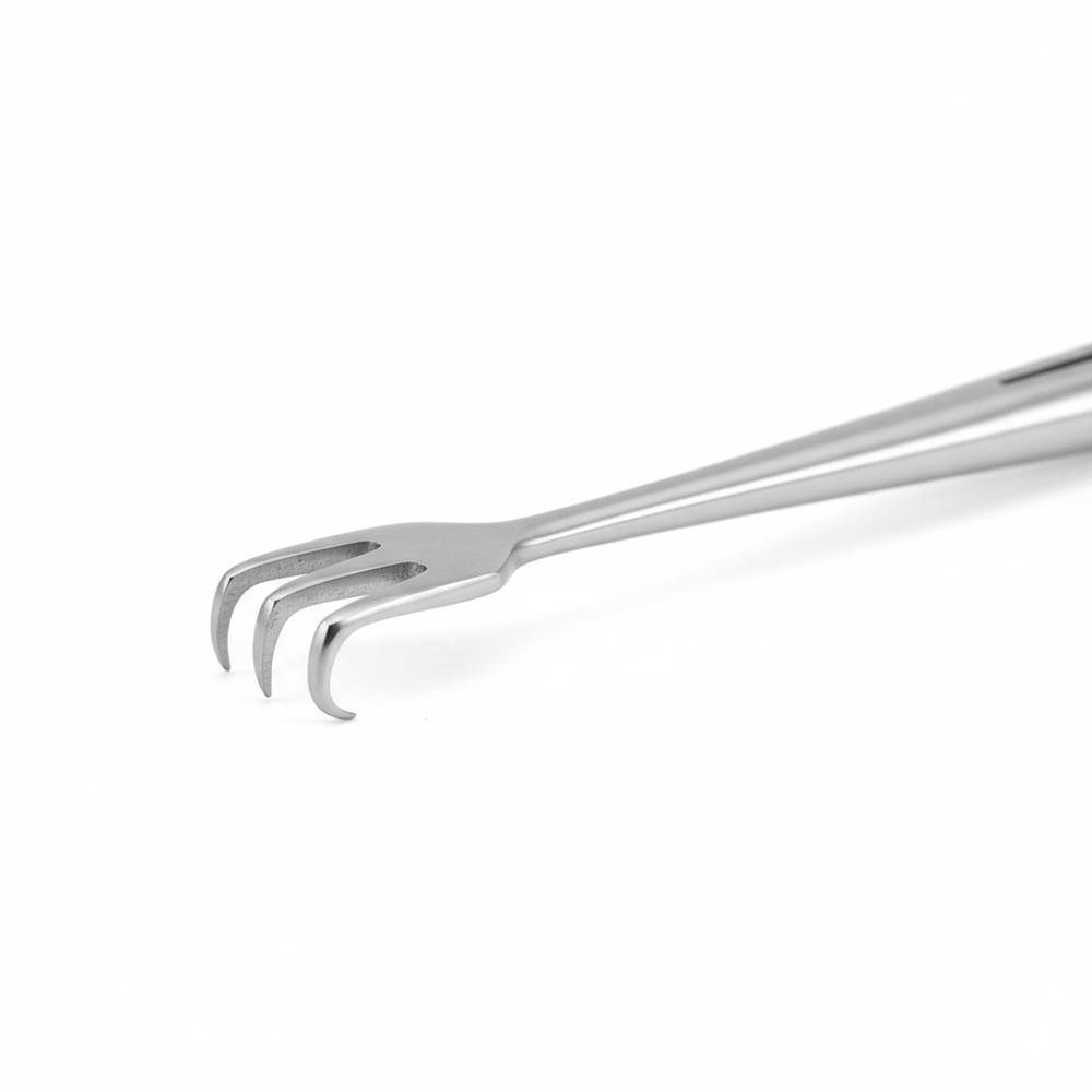 Close-up detail of 3-prong blunt end