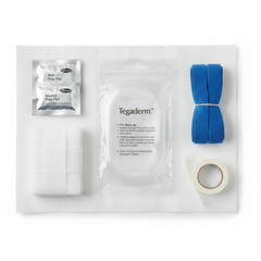 Close-up detail of I.V. kit components