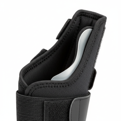 Close-up of aluminum stay and closure