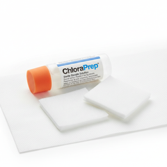 Close-up of ChloraPrep and gauze components