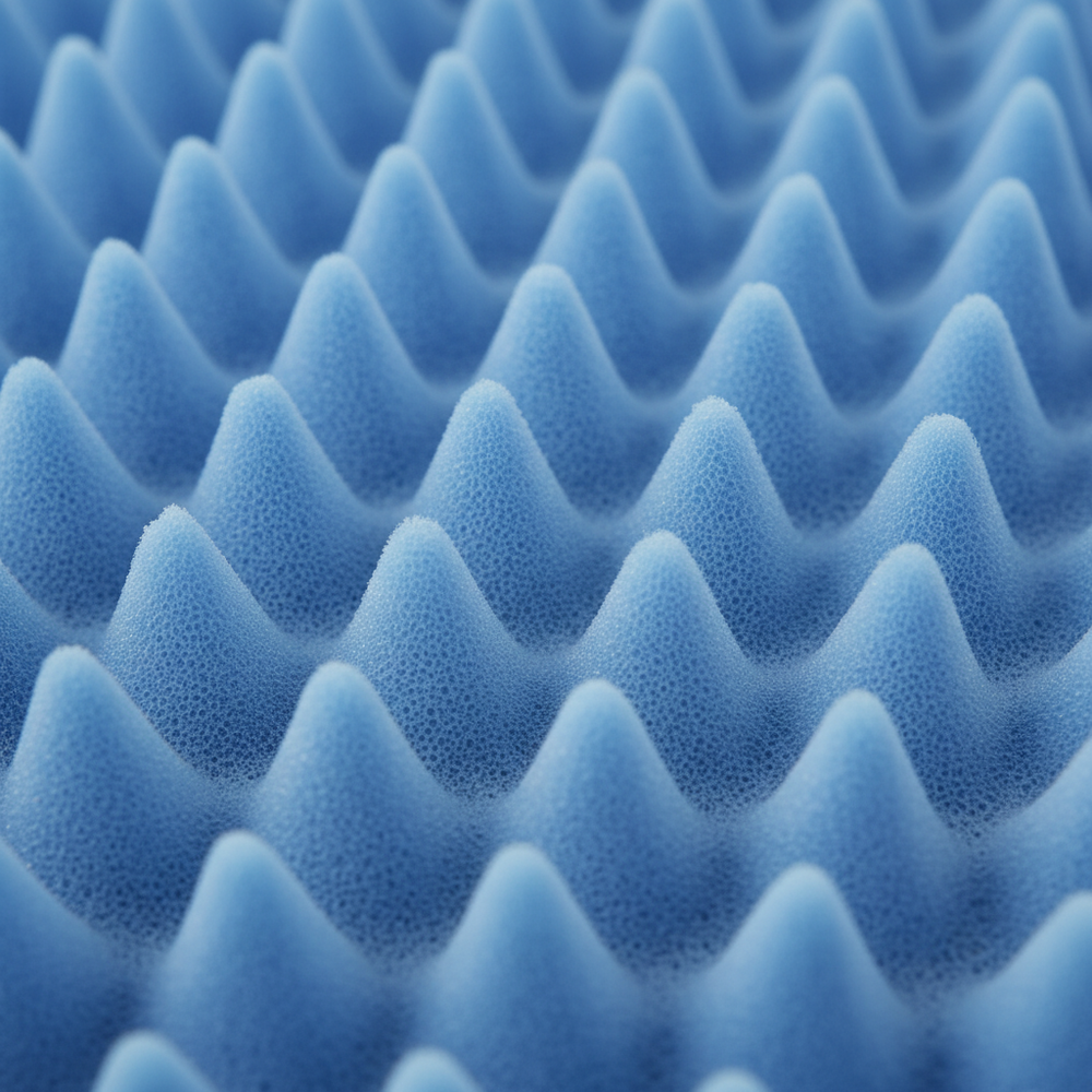 Close-up of convoluted foam pattern