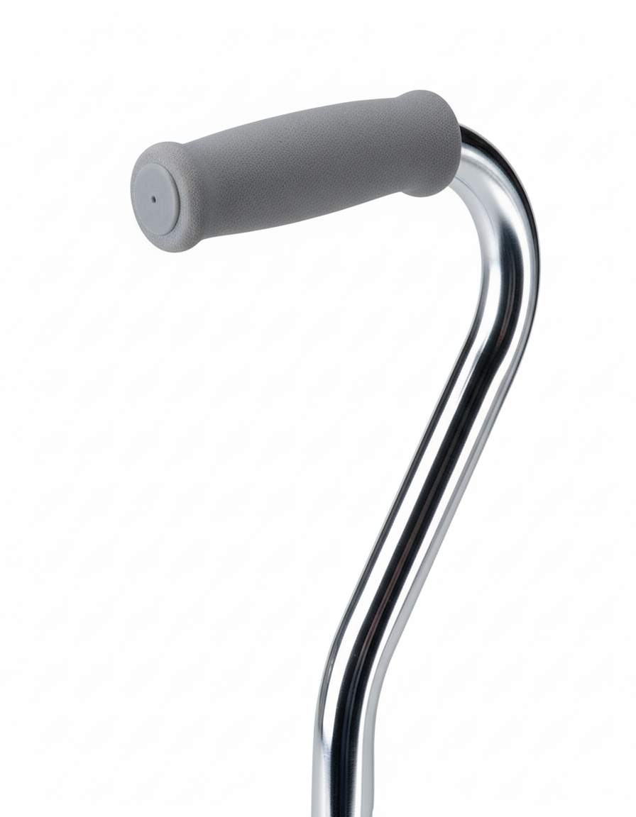 Close-up of handle and chrome finish