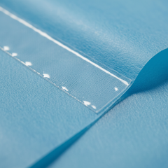 Close-up of impervious blue PE film