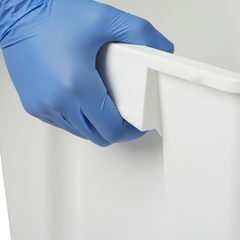 Close-up of integrated side handles