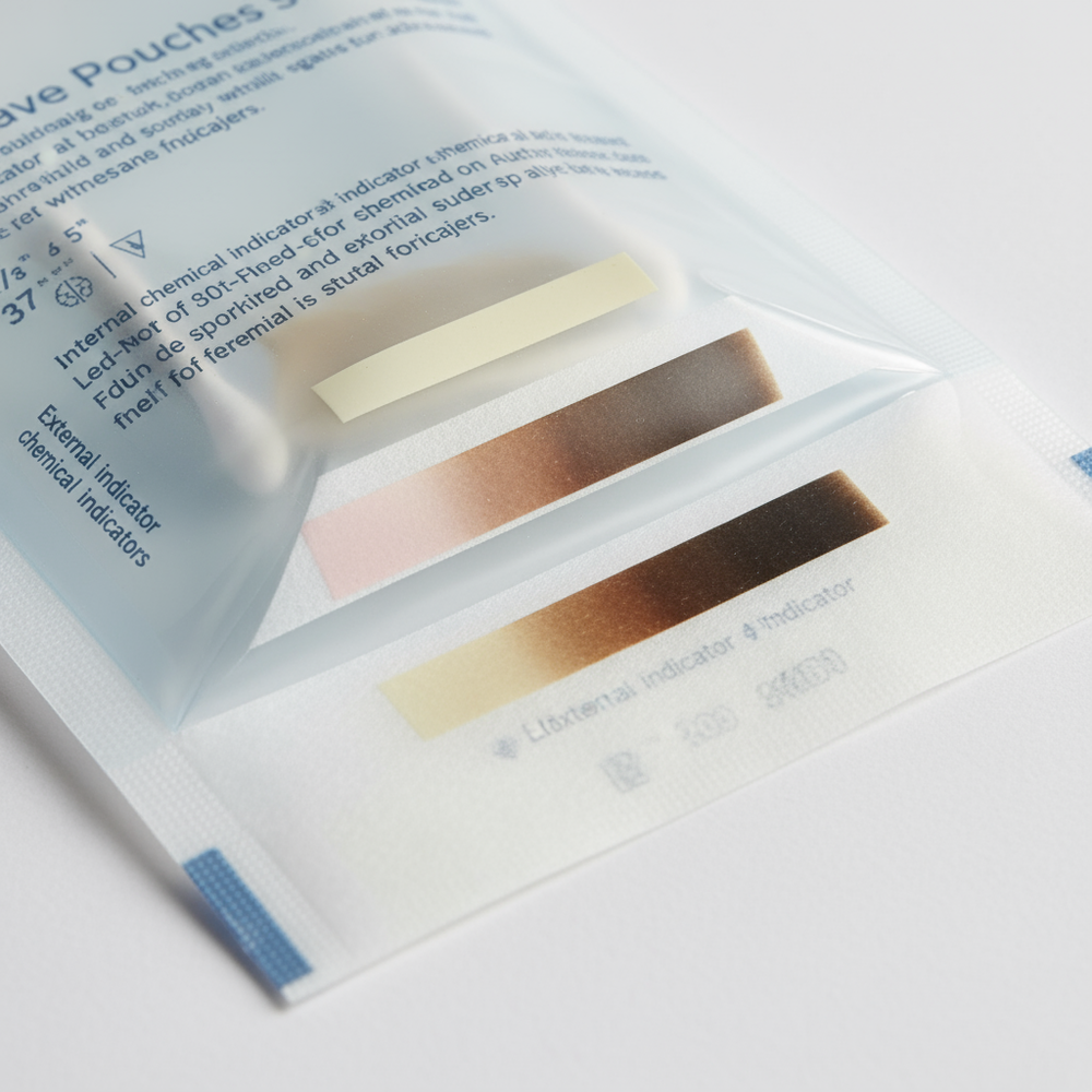 Close-up of internal and external indicators