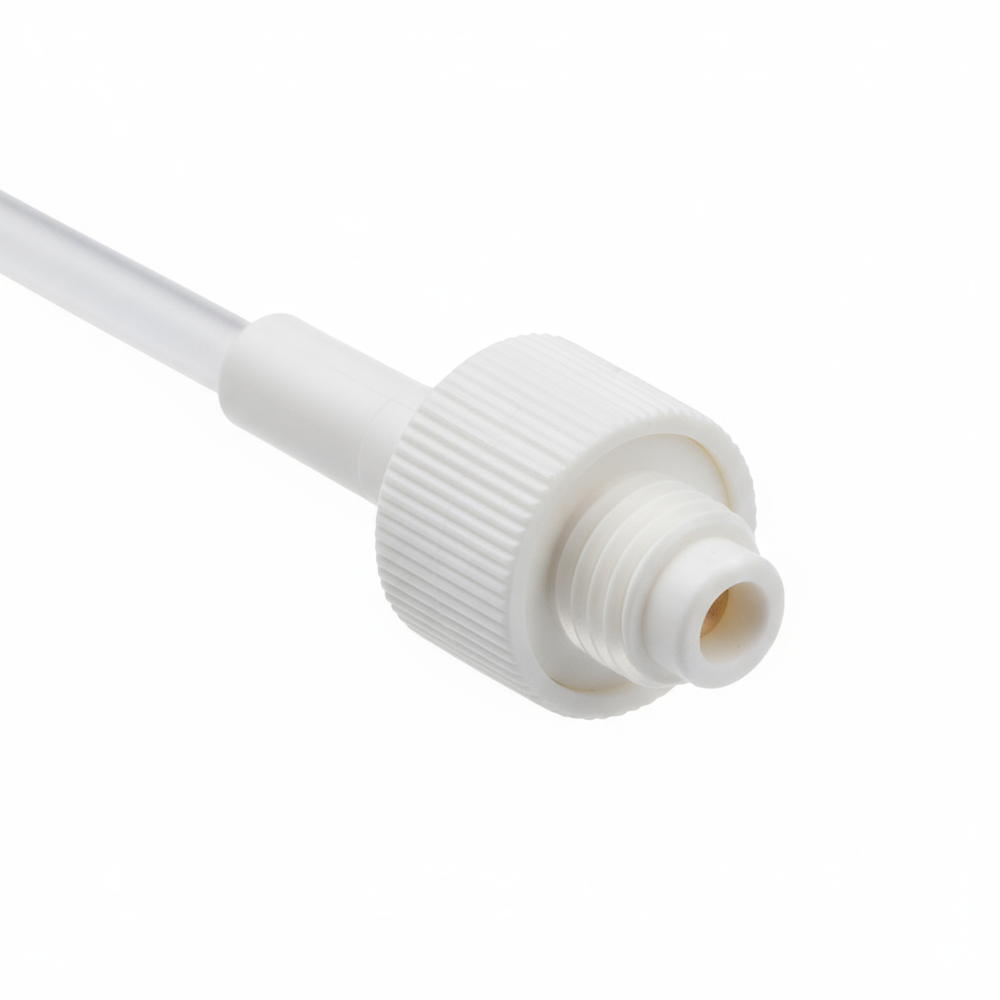 Close-up of luer lock connection