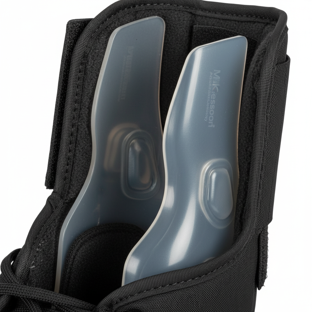 Close-up of medial and lateral support stays