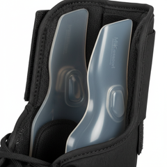 Close-up of medial and lateral support stays