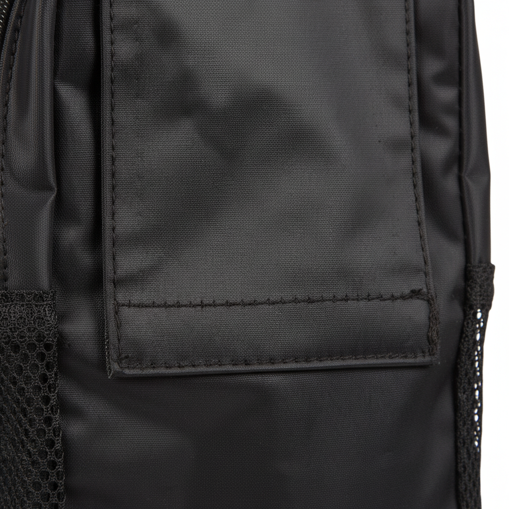 Close-up of nylon material and stitching