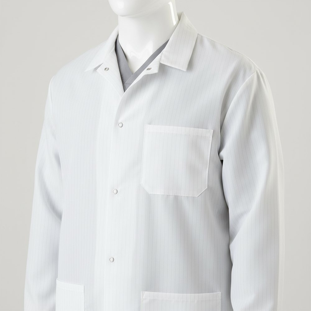 Close-up of pocket detail, snap closures, and fabric texture